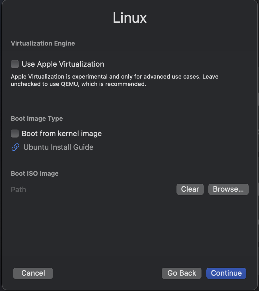 UTM wizard boot media