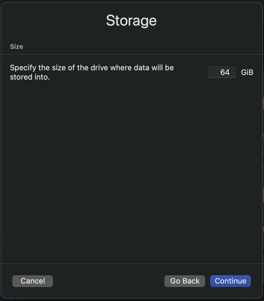 UTM wizard storage setting